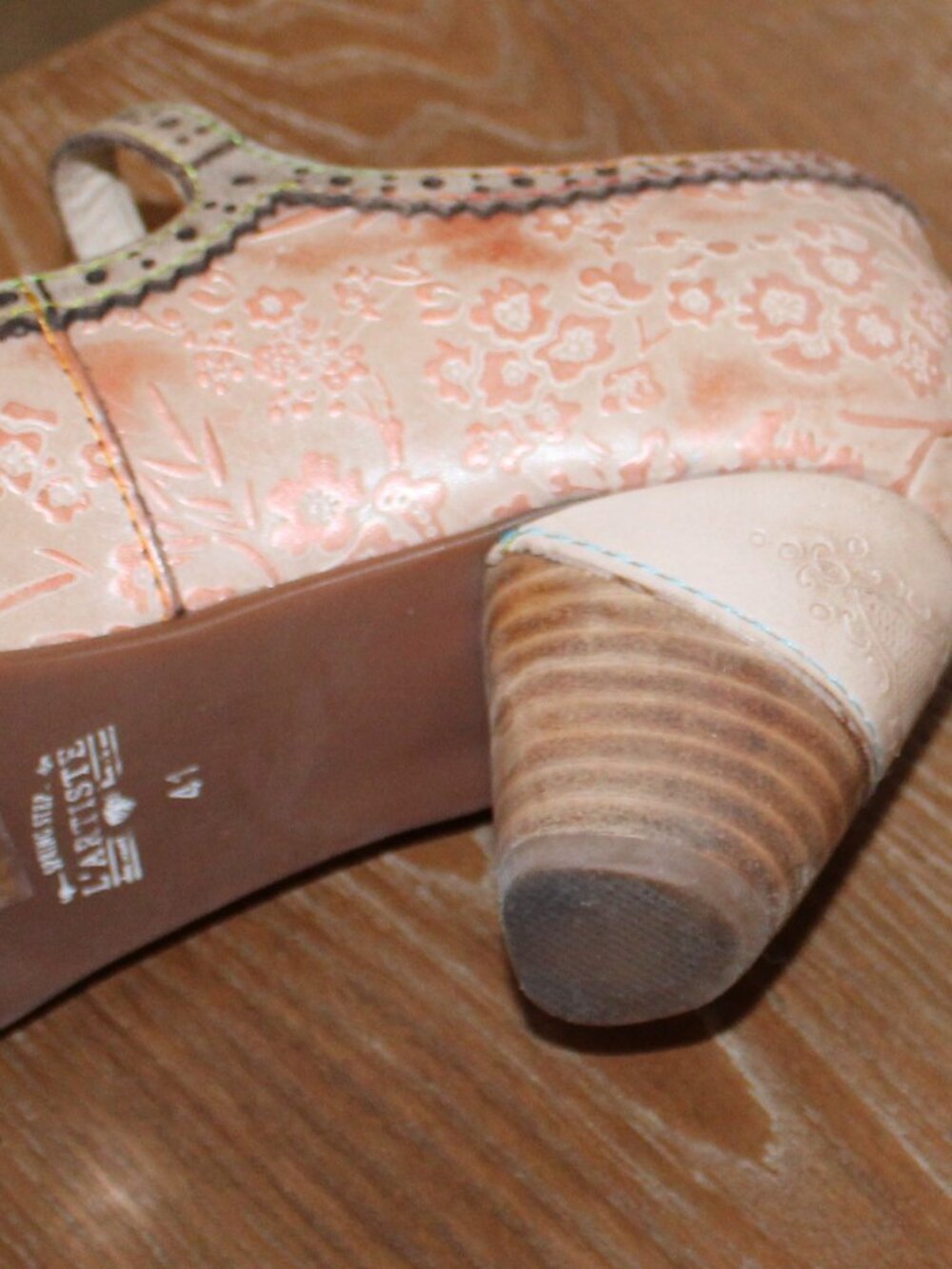 NIB L’Artiste by Spring Step Gaviria Beige Leather Mary Jane Heels Size 41 / US - Picture 5 of 6